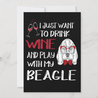 1 Trinke Wein und spiele mit meinem Beagle Einladung