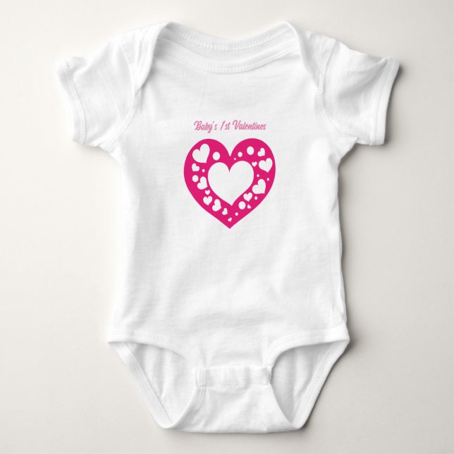 1. Valentinstag des Babys Baby Strampler (Vorderseite)