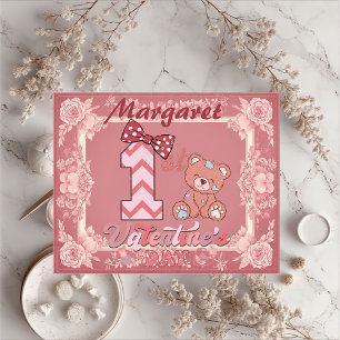 1. Valentinstag Teddybär Bogen Blumenmotive 