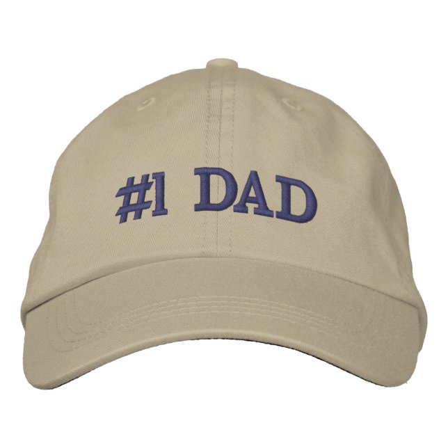 1 Vater Beige Brown Typografie Bestickte Baseballkappe (Vorderseite)