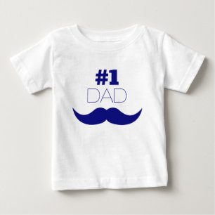 1. Vater Blue Mustache - Nummer 1 Baby T-shirt