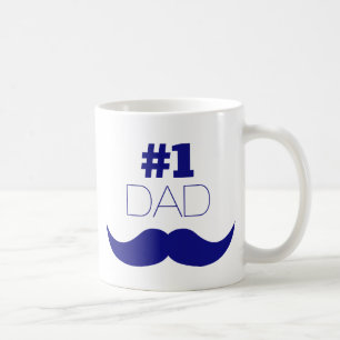 1. Vater Blue Mustache - Nummer 1 Kaffeetasse
