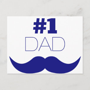 1. Vater Blue Mustache - Nummer 1 Postkarte