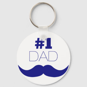 1. Vater Blue Mustache - Nummer 1 Schlüsselanhänger