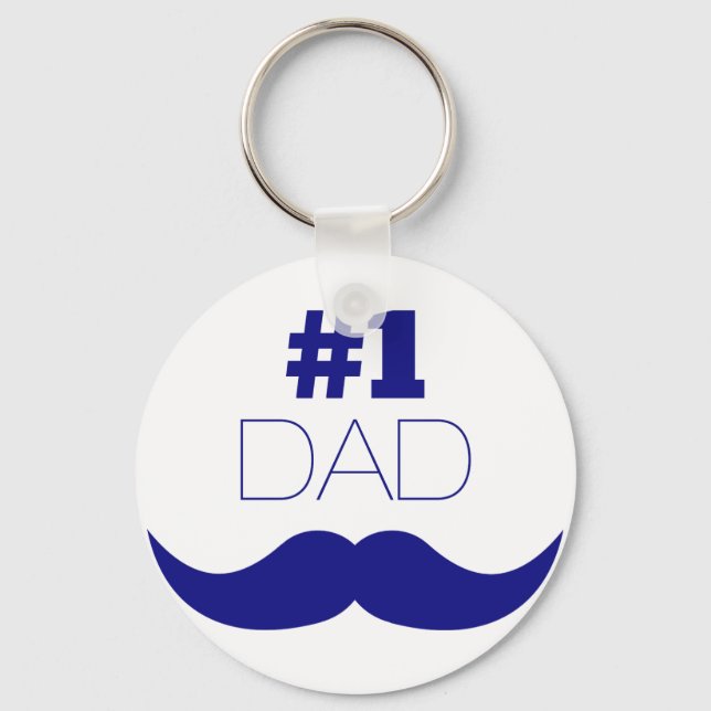 1. Vater Blue Mustache - Nummer 1 Schlüsselanhänger (Vorderseite)
