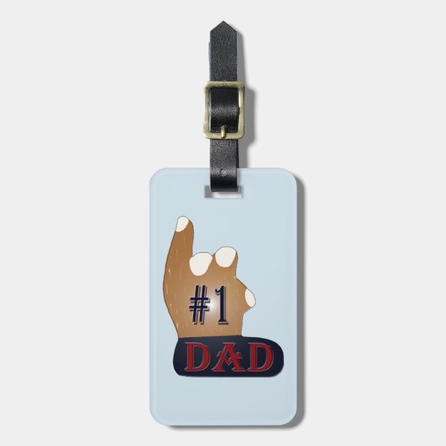 1. Vater Ebony Teak Gepäckanhänger (Vorderseite vertikal)