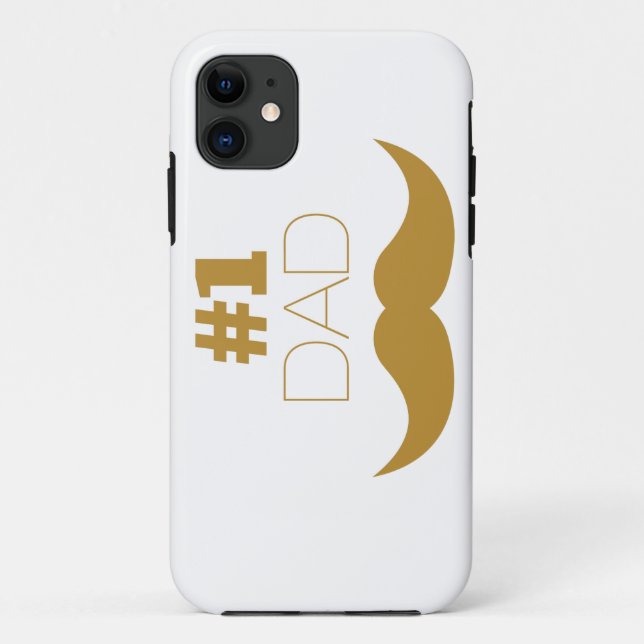 1. Vater Gold Mustache - Nummer eins Case-Mate iPhone Hülle (Rückseite)