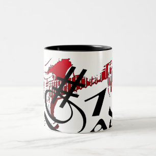 #1 Vater Guitar Red Zweifarbige Tasse