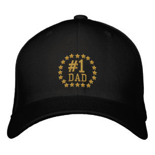 #1 VATER Nummer 1 Sterne Stickerei Bestickte Baseballkappe