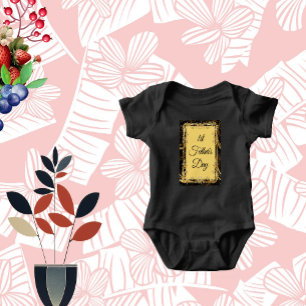 1. Vater-Tag Moderne Kalligrafie Blätterwirbel  Baby Strampler
