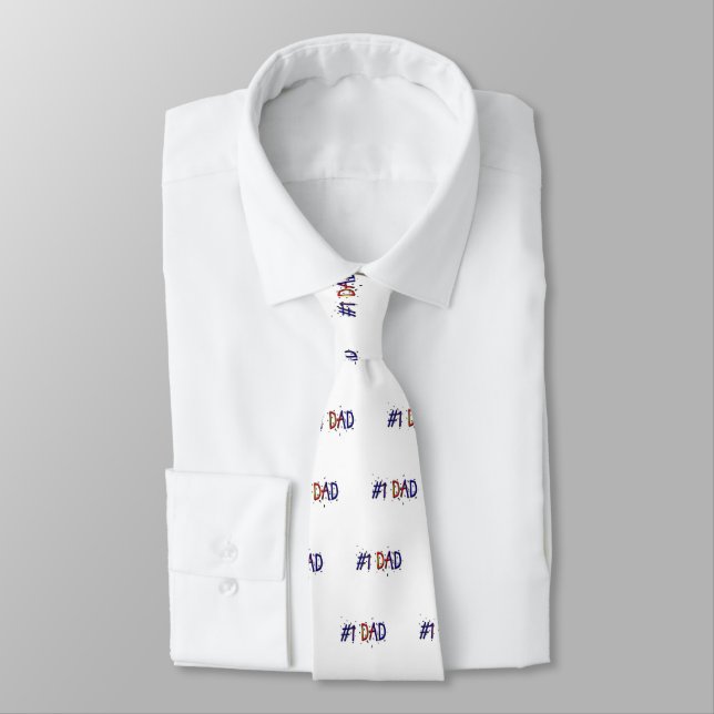 #1 Vater Vatertag Necktie Krawatte (Gebunden)