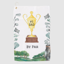 1 Vater von Par Golf Handtuch