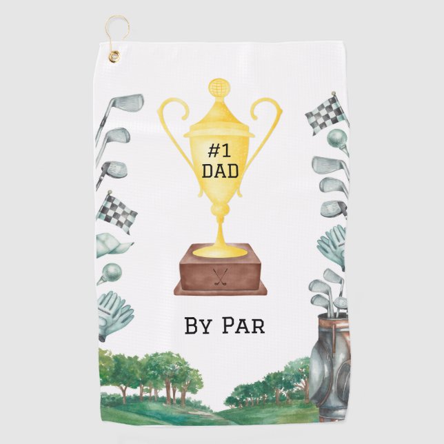 1 Vater von Par Golf Handtuch (Vorderseite)