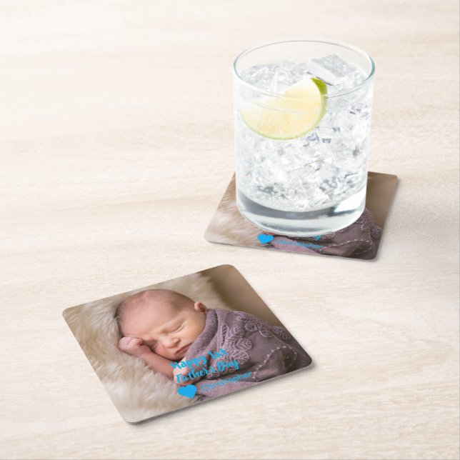 1. Vatertag Rechteckiger Pappuntersetzer (Vor Ort)