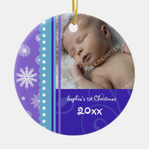 1. Verzierung des Foto-Babys Weihnachts Keramik Ornament