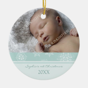 1. Verzierung des Foto-Babys Weihnachts Keramikornament
