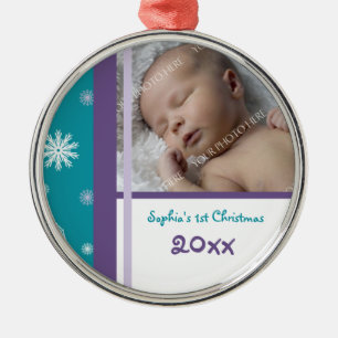 1. Verzierung des Foto-Babys Weihnachts Ornament Aus Metall