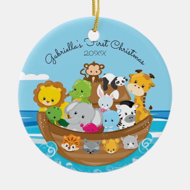 1. Verzierung des niedlichen Noahs Arche-Babys Keramikornament (Vorne)