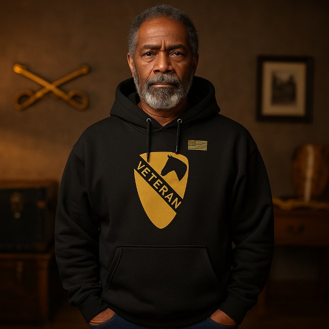 1. Veteranentribut der Kavalleriedivision in Schwa Hoodie (1st Cavalry Division Veteran Tribute Black Hoodie)