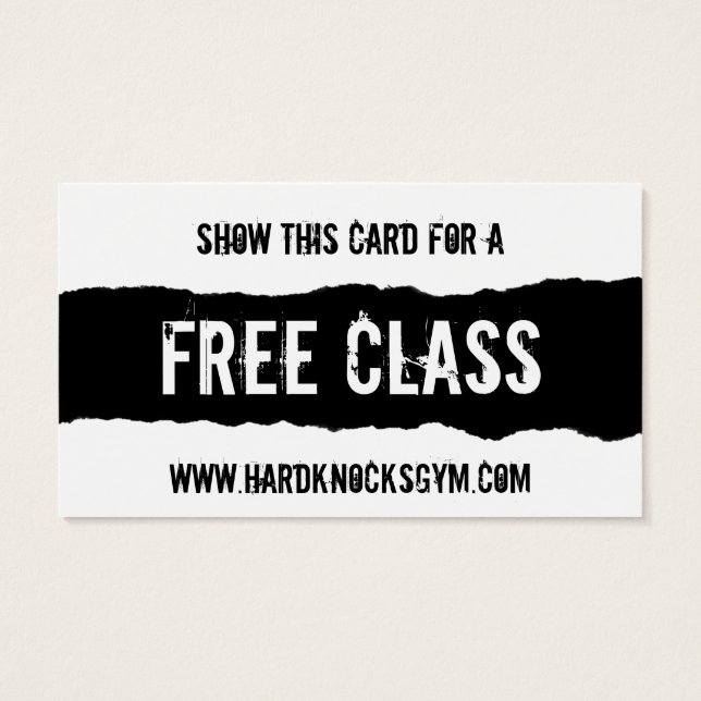 1 VIP-Pass für die kostenlose Klasse Workout Gym (Rückseite)