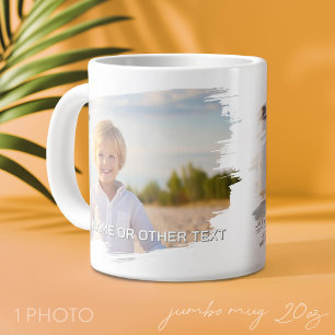 1 Vollständiges Foto und Text - Brushstroke Horizo Jumbo-Tasse