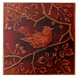 1 von 2 Repro Minton Birds Imitats Relief Majolica Fliese