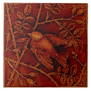 1 von 2 Repro Minton Birds Imitats Relief Majolica Fliese