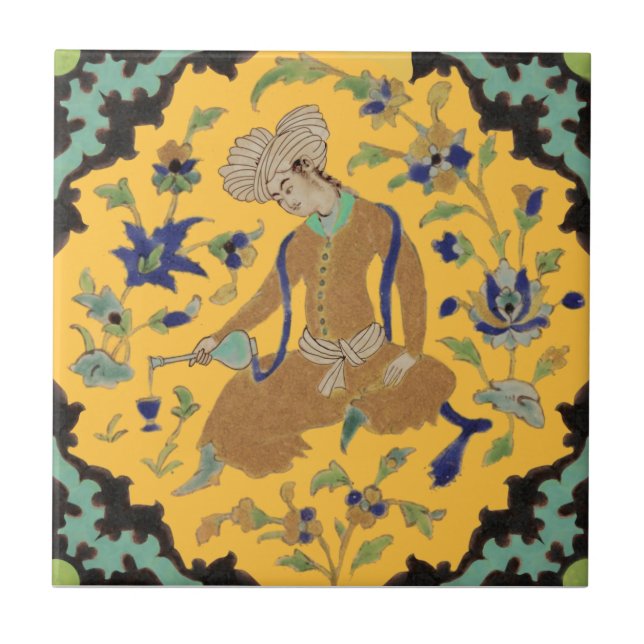 1 von Pair Turbaned Men Repro Antique Persian Fliese (Vorderseite)