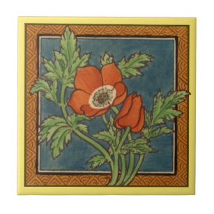 1 von Set 8 Repro Viktorianisch Maw floral Anemon Fliese