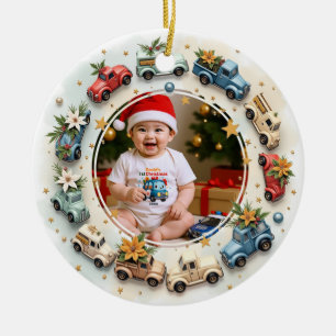 1. Weihnachten 2-seitig, Little Joyride Keramik Ornament