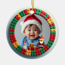 1. Weihnachten 2-seitig, Santas Schatz Keramik Ornament