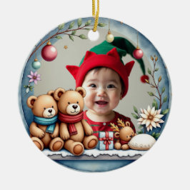 1. Weihnachten 2-seitig, Tiny Toes & Tinsel Keramik Ornament
