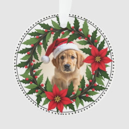 1. Weihnachten 2-seitiger Santa Paws Forever Ornament