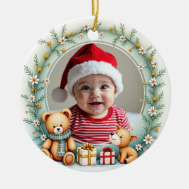 1. Weihnachten 2-seitiger Santas neuester Helfer Keramik Ornament