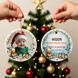 1. Weihnachten 2-seitiger Sternenknuddel Keramik Ornament