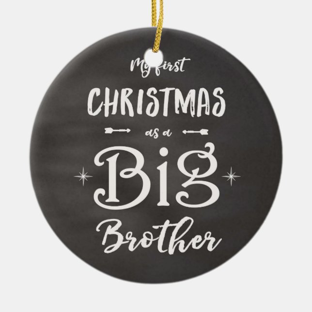 1. Weihnachten als Bruder-Tafel Keramik Ornament (Vorne)