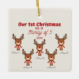 1. Weihnachten als Familie der 5 Keramikornament