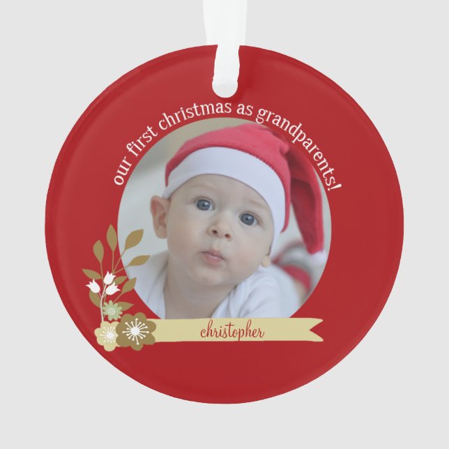 1. Weihnachten als Grandeliern-Zolldekoration Ornament (Rückseite)