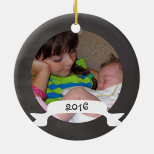 1. Weihnachten als große Schwester-Tafel Keramikornament