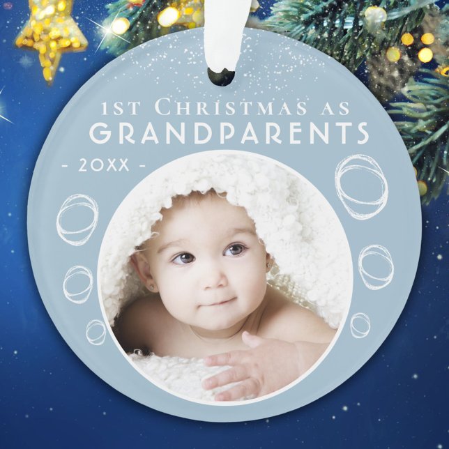 1. Weihnachten als Großeltern Blue Baby Foto Ornament (Von Creator hochgeladen)