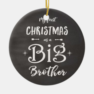 1. Weihnachten als großer Bruder auf einer Tafel Keramik Ornament