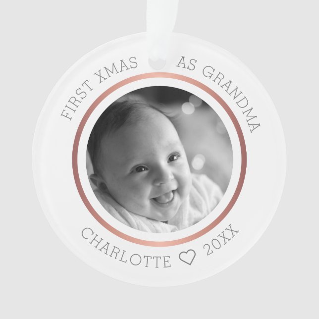 1. Weihnachten als Großmutter Modernes Foto Ornament (Vorderseite)