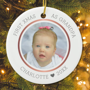 1. Weihnachten als Großvater Modernes Zwei Foto Keramik Ornament