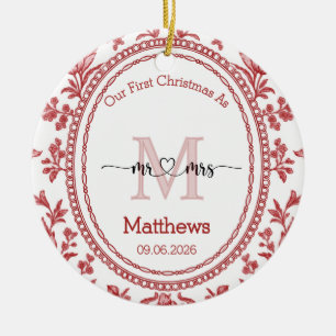 1. Weihnachten als Herr und Frau 2026 Foto Keramik Ornament