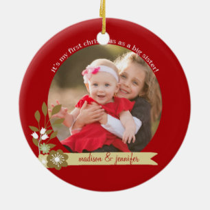 1. Weihnachten als kundenspezifisches Foto/Name Keramik Ornament