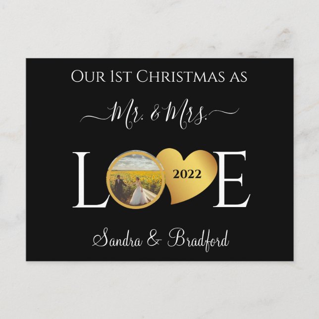1. Weihnachten als Mr. Newlyweds Holiday Card (Vorderseite)