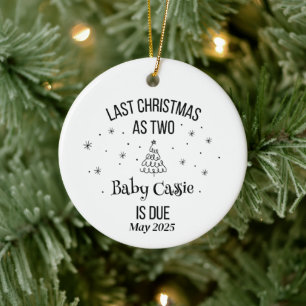 1. Weihnachten als neue Eltern Keramik Ornament