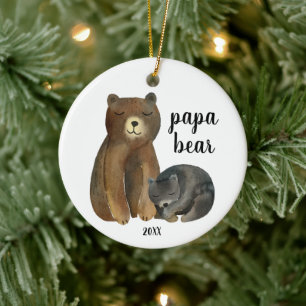 1. Weihnachten als Papa Bär Personalisierte Wasser Keramik Ornament
