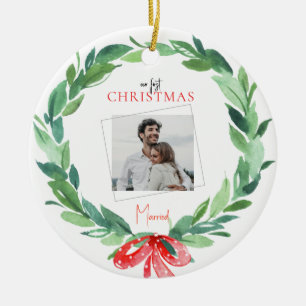 1. Weihnachten als verheiratetes Paar Foto  Keramik Ornament