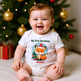 🎄1. Weihnachten, Benutzerdefinierter Text, Candy  Baby Strampler